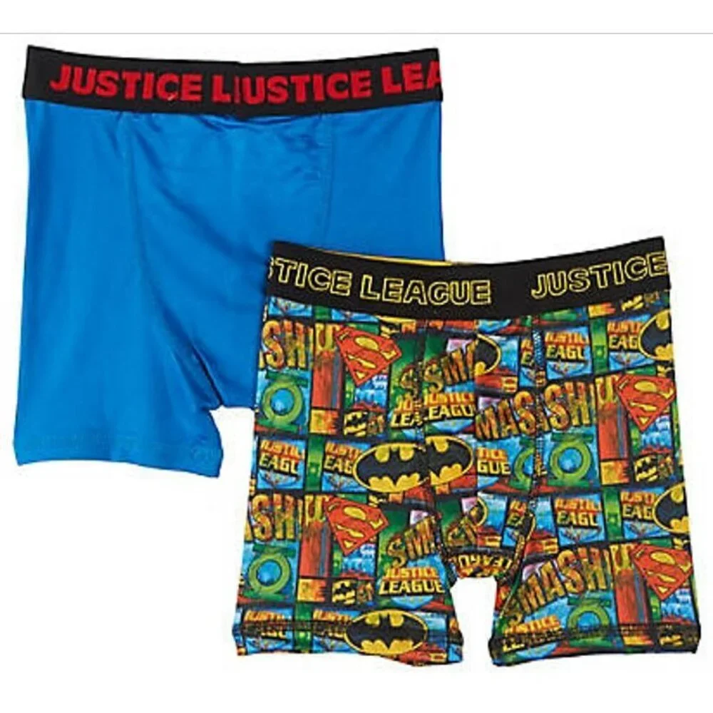 DC Comics Justice League Boys Athletic 2-pk. Boxers Briefs Size 10 New